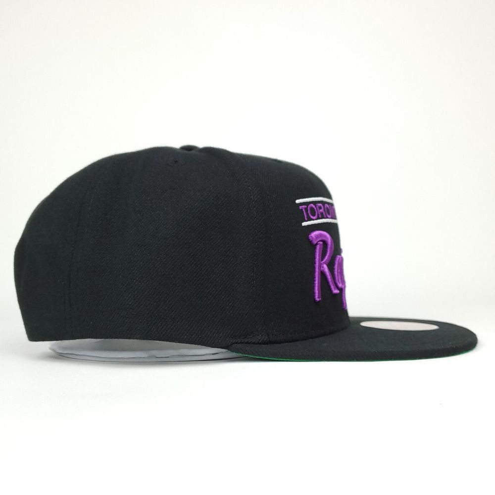 Toronto Raptors Mitchell & Ness NBA Snapback Hat Cap Script 3D Logo Black NWT - Picture 4 of 8